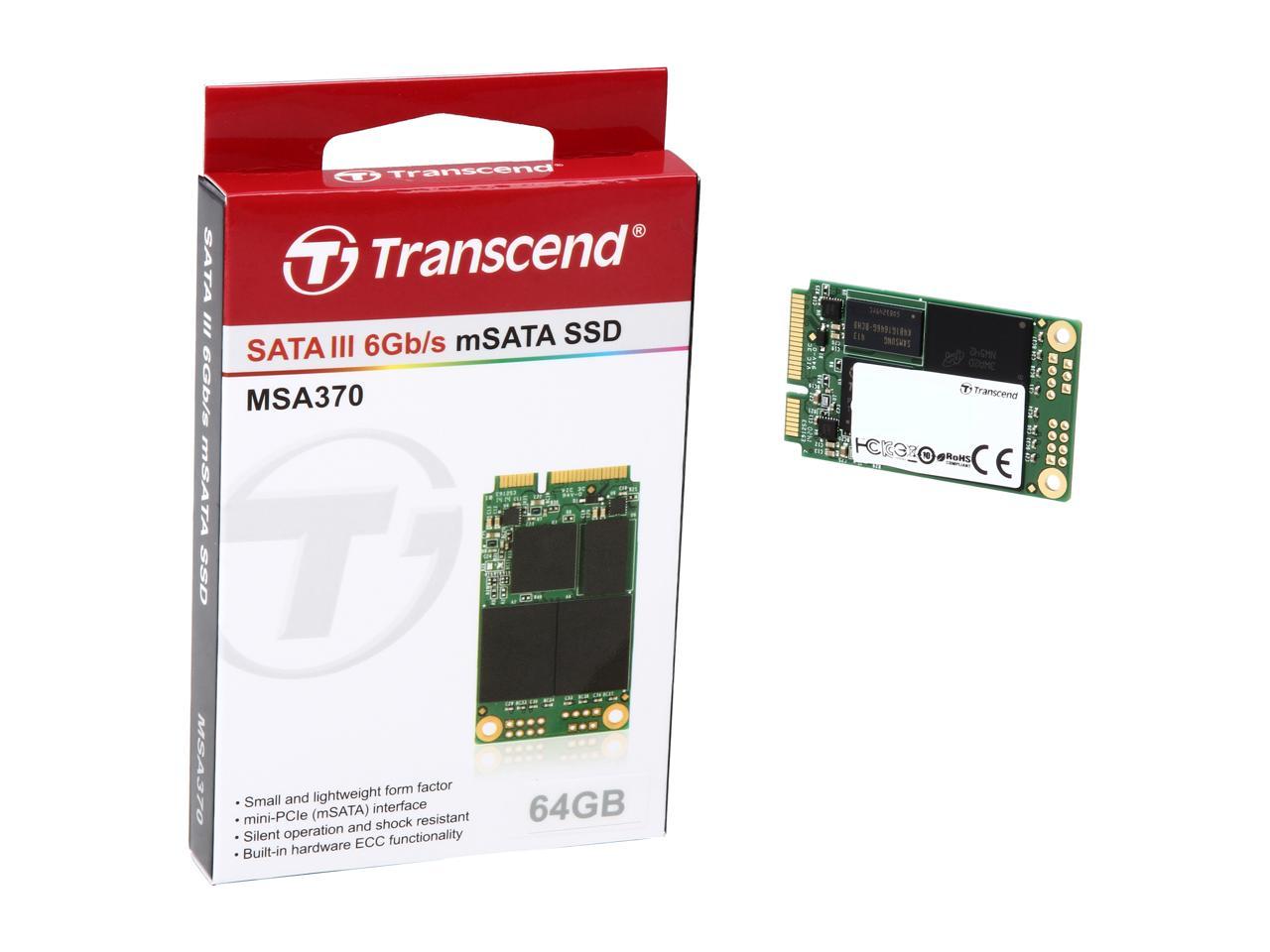 Transcend mSATA 64GB SATA III MLC Internal Solid State Drive (SSD) MSA370 (TS64GMSA370)