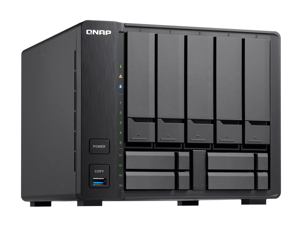 QNAP TS-932X-2G-US 5 (+4) Bay 64-bit NAS with Hardware Encryption, Quad Core 1.7 GHz, 2GB RAM, 2 x 10 GbE (SFP+), 2 x 1 GbE