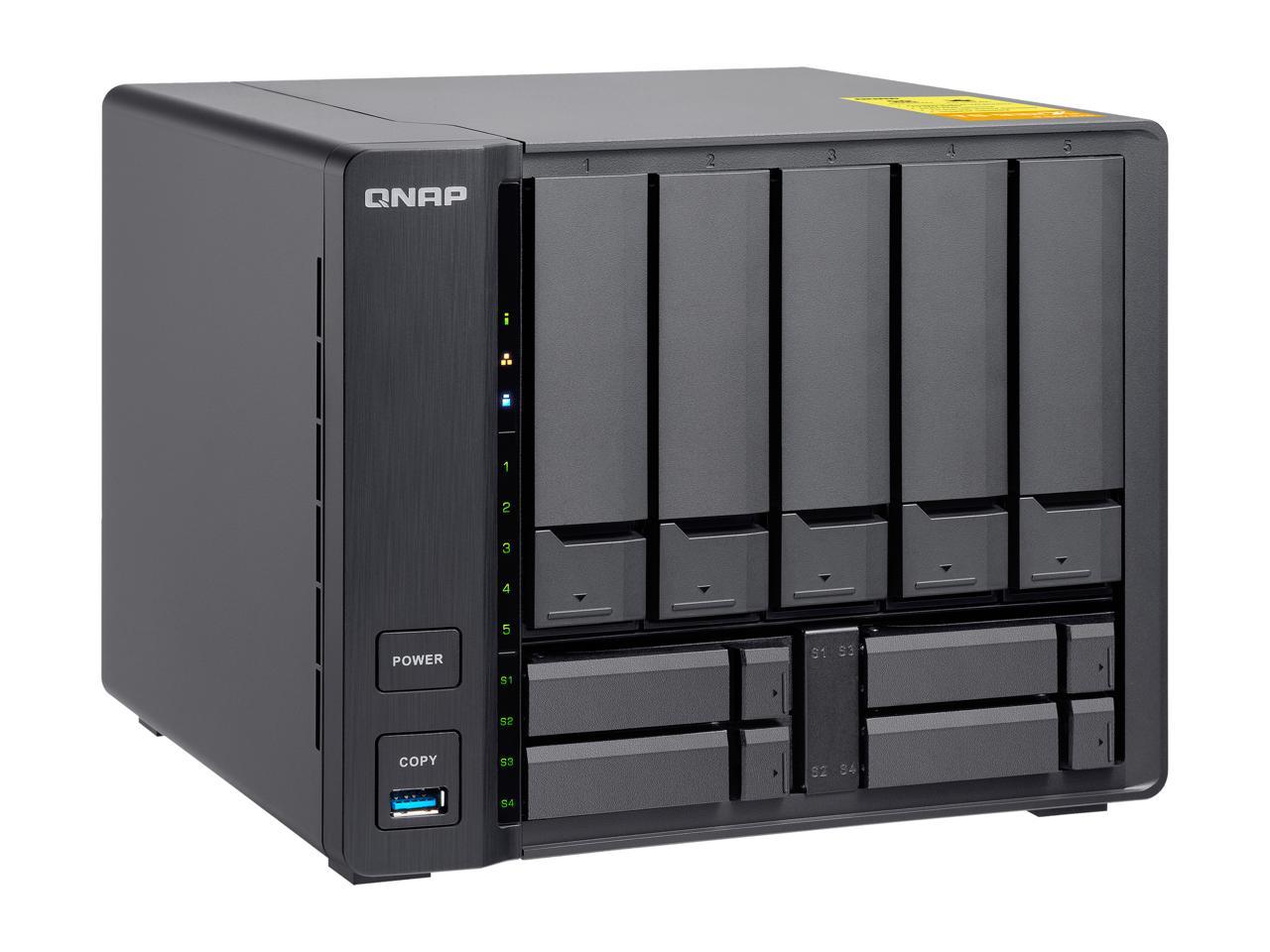 QNAP TS-932X-2G-US 5 (+4) Bay 64-bit NAS with Hardware Encryption, Quad Core 1.7 GHz, 2GB RAM, 2 x 10 GbE (SFP+), 2 x 1 GbE