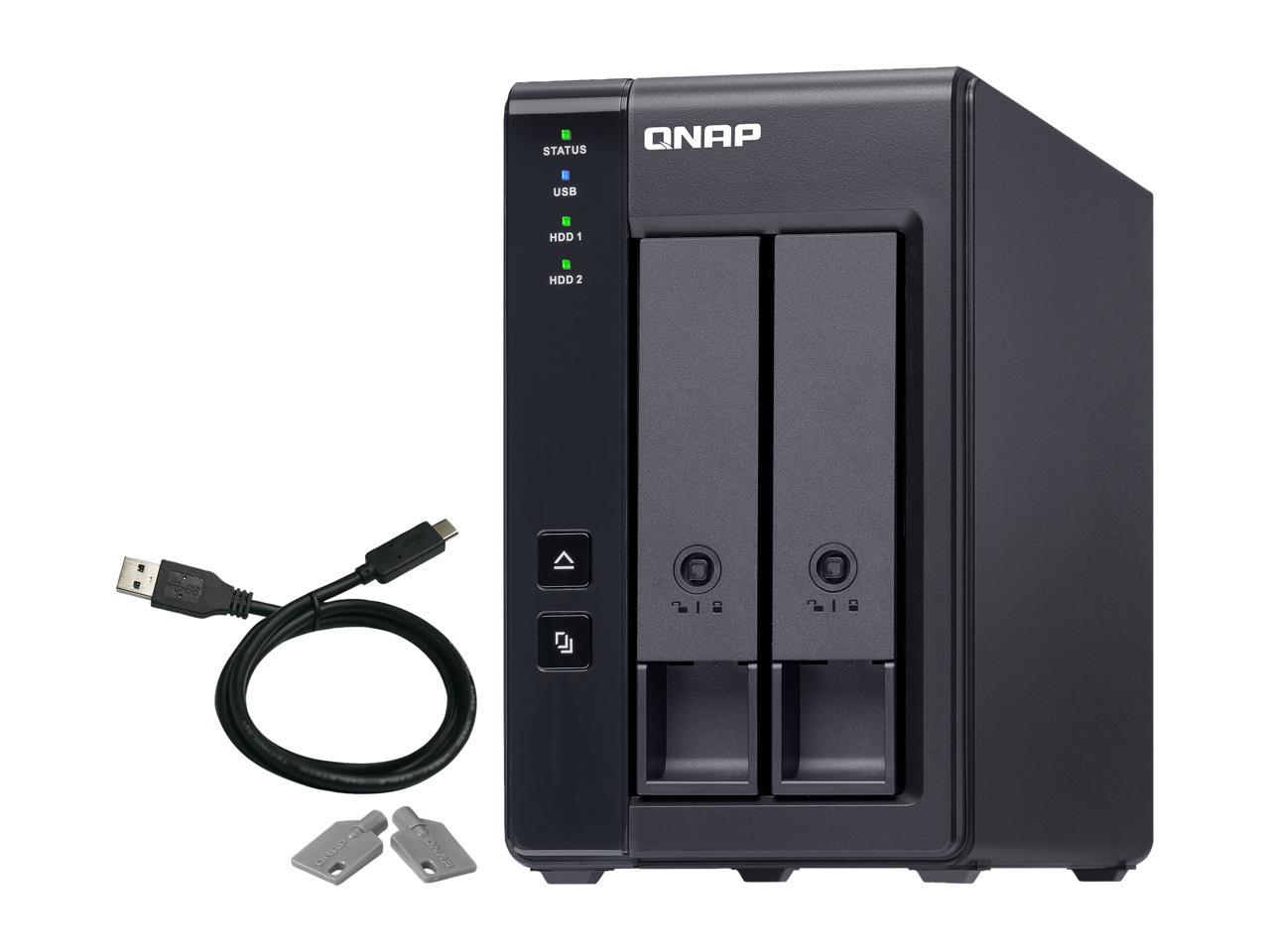 QNAP TR-002-US Diskless System 2 Bay USB Type-C Direct Attached Storage with Hardware RAID