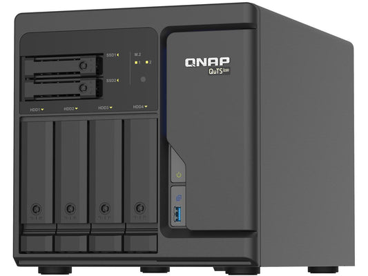 QNAP 6-Bay QuTS hero NAS, Xeon D-1602 2.5GHz, 8GB ECC RAM, 4 x 2.5GbE, PCIe expansion slot x2, built-in M.2 NVMe Gen3 x4 port x2 TS-h686-D1602-8G