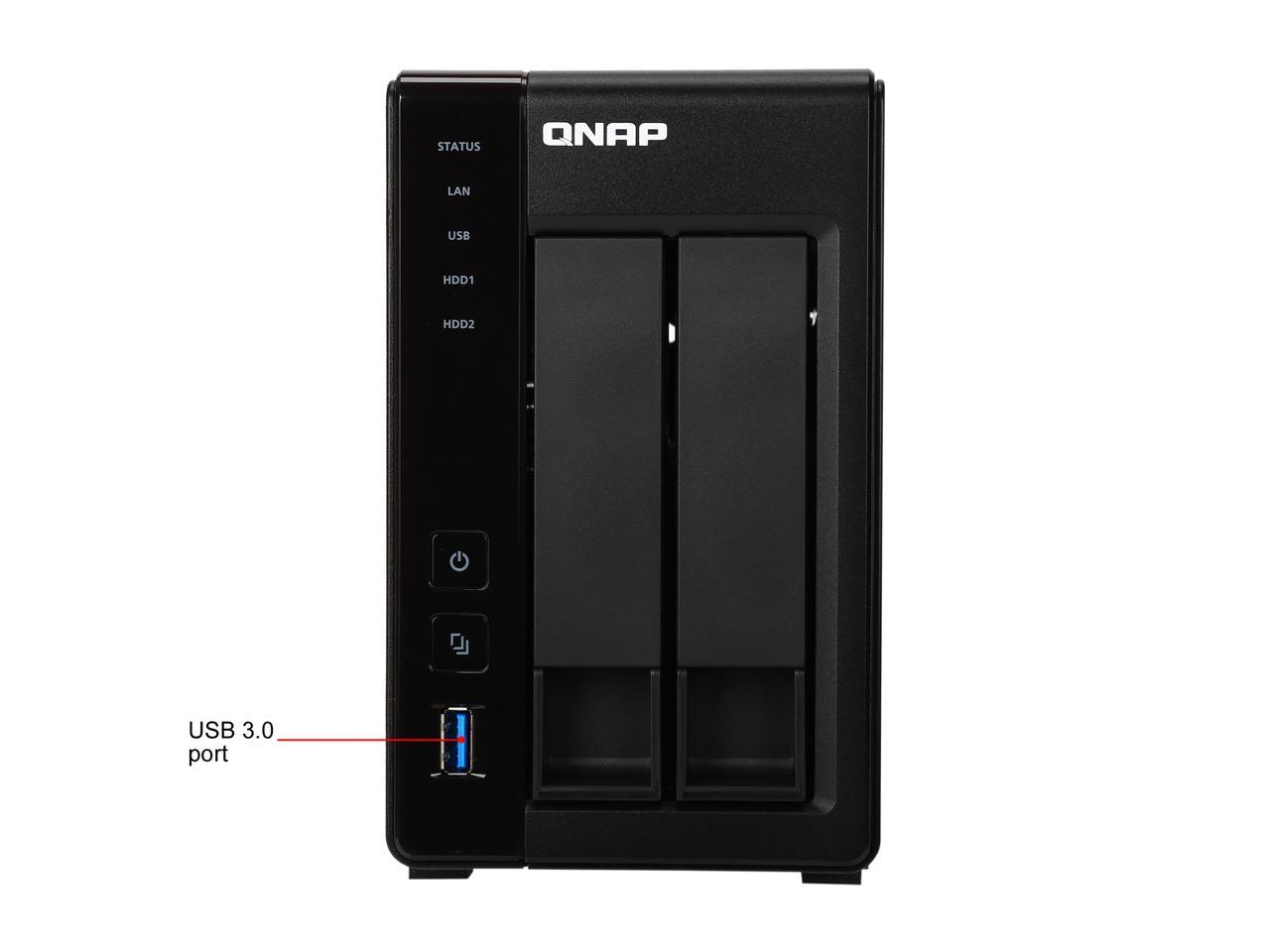 QNAP TS-251+-8G-US 2-Bay Personal Cloud NAS with HDMI output. DLNA, AirPlay and PLEX Support Black Case, Remote Control included