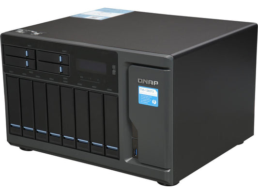 Qnap TVS-1282T3 Ultra-High Speed 12 Bay (8+4) Thunderbolt 3 NAS/iSCSI IP-SAN. Intel 7th Gen Kaby Lake Core Thunderbolt3 Port x 4 and 10Gbase-T x 2