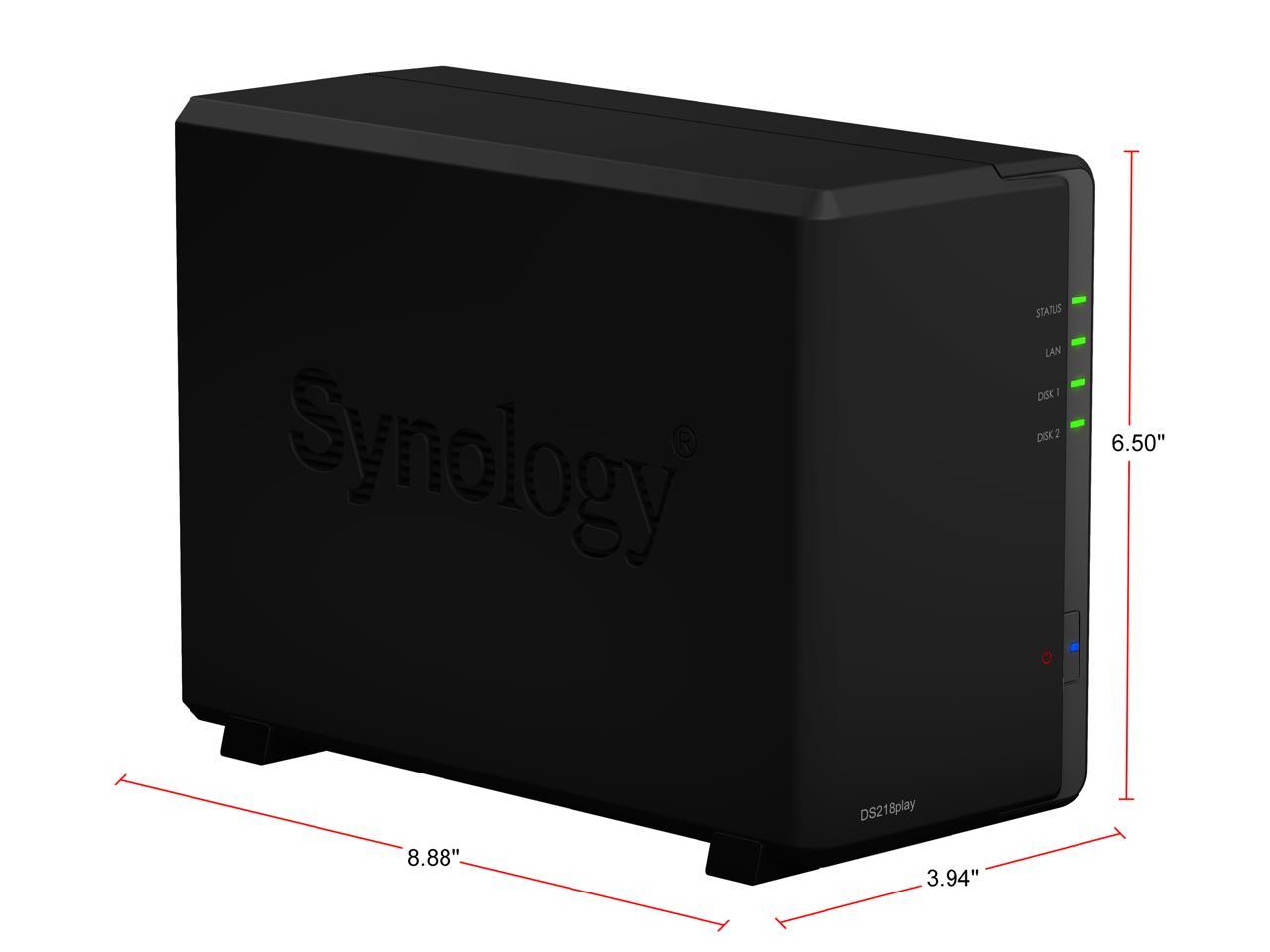 Synology 2 bay NAS Disk Station, DS218play (Diskless)