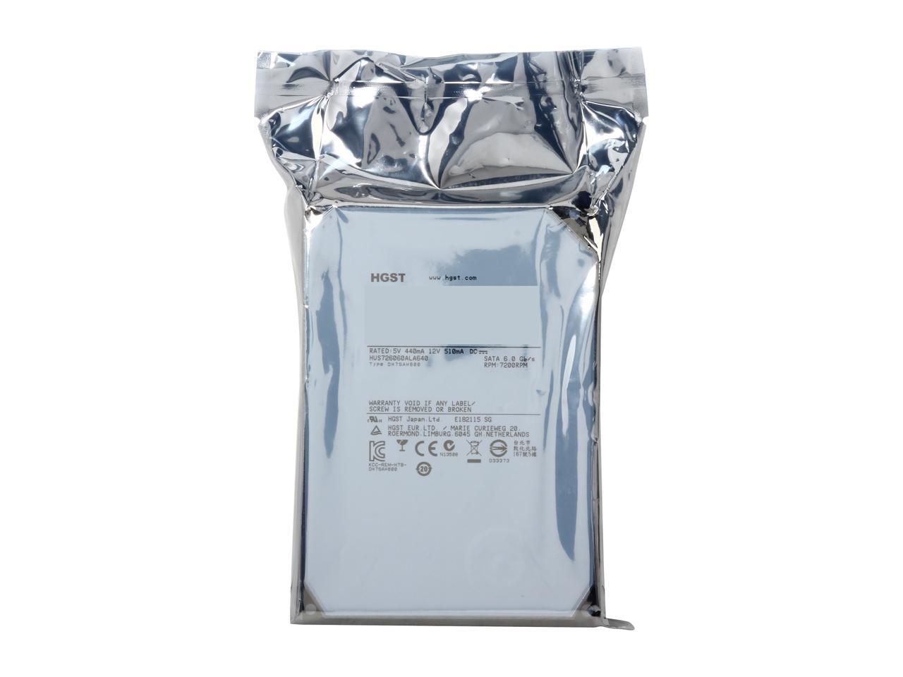 HGST He6 HUS726060ALA640 (0F18335) 6TB 7200 RPM 64MB Cache SATA 6.0Gb/s 3.5" Enterprise Hard Drive Bare Drive