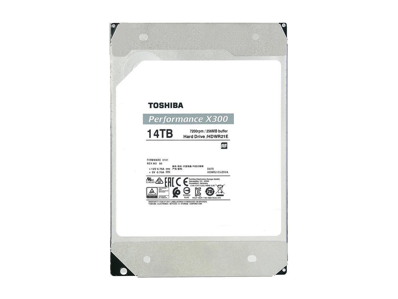 TOSHIBA X300 HDWR21EXZSTA 14TB 7200 RPM 256MB Cache SATA 6.0Gb/s 3.5" Internal Hard Drive