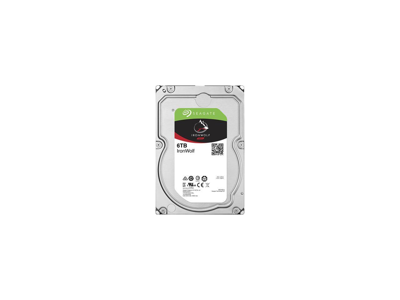 Seagate IronWolf 6TB NAS Hard Drive 7200 RPM 256MB Cache SATA 6.0Gb/s CMR 3.5" Internal HDD for RAID Network Attached Storage ST6000VN0033