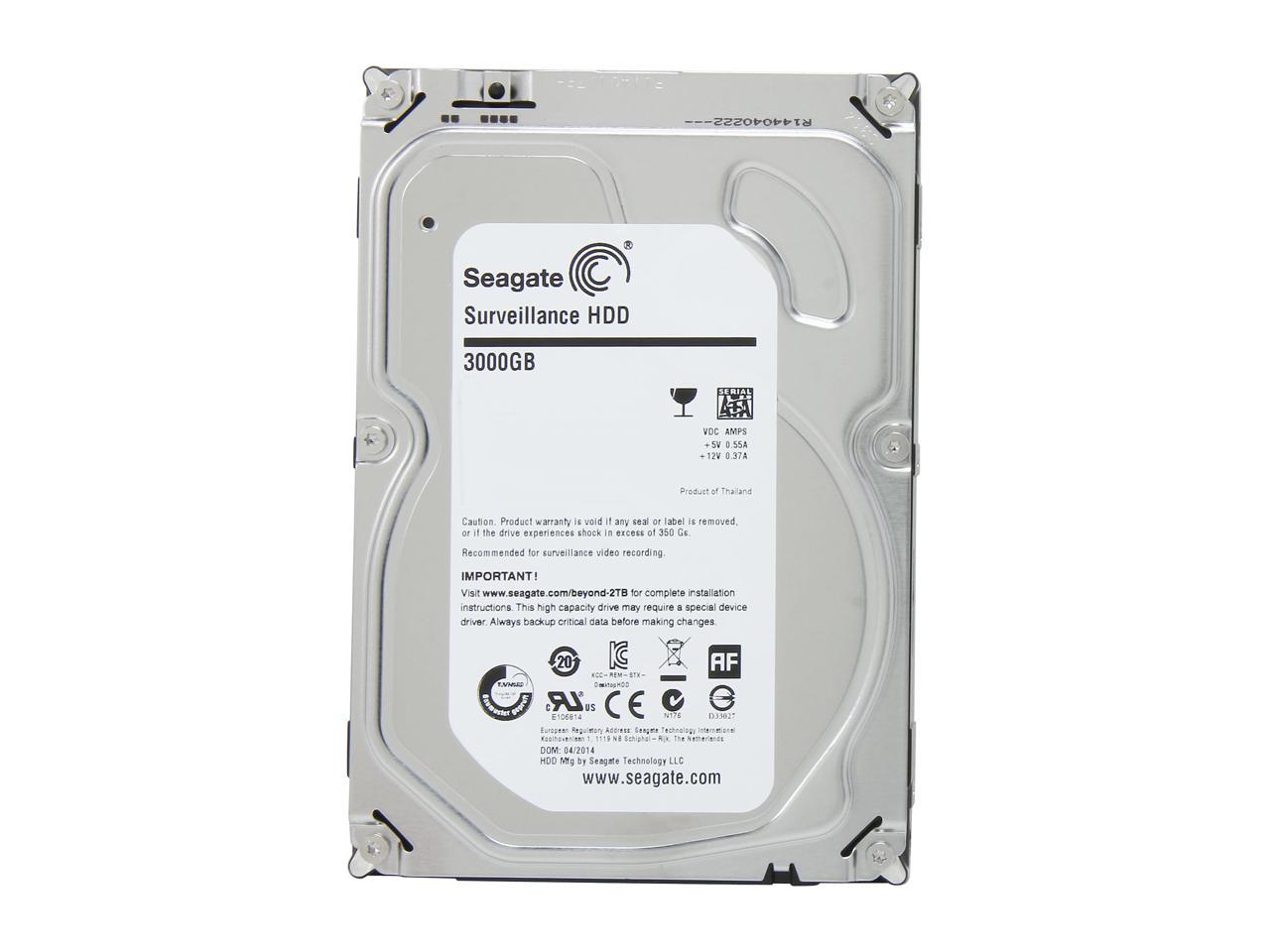 Seagate ST3000VX002 3TB 5900 RPM 64MB Cache SATA 6.0Gb/s 3.5" Surveillance Hard Drive