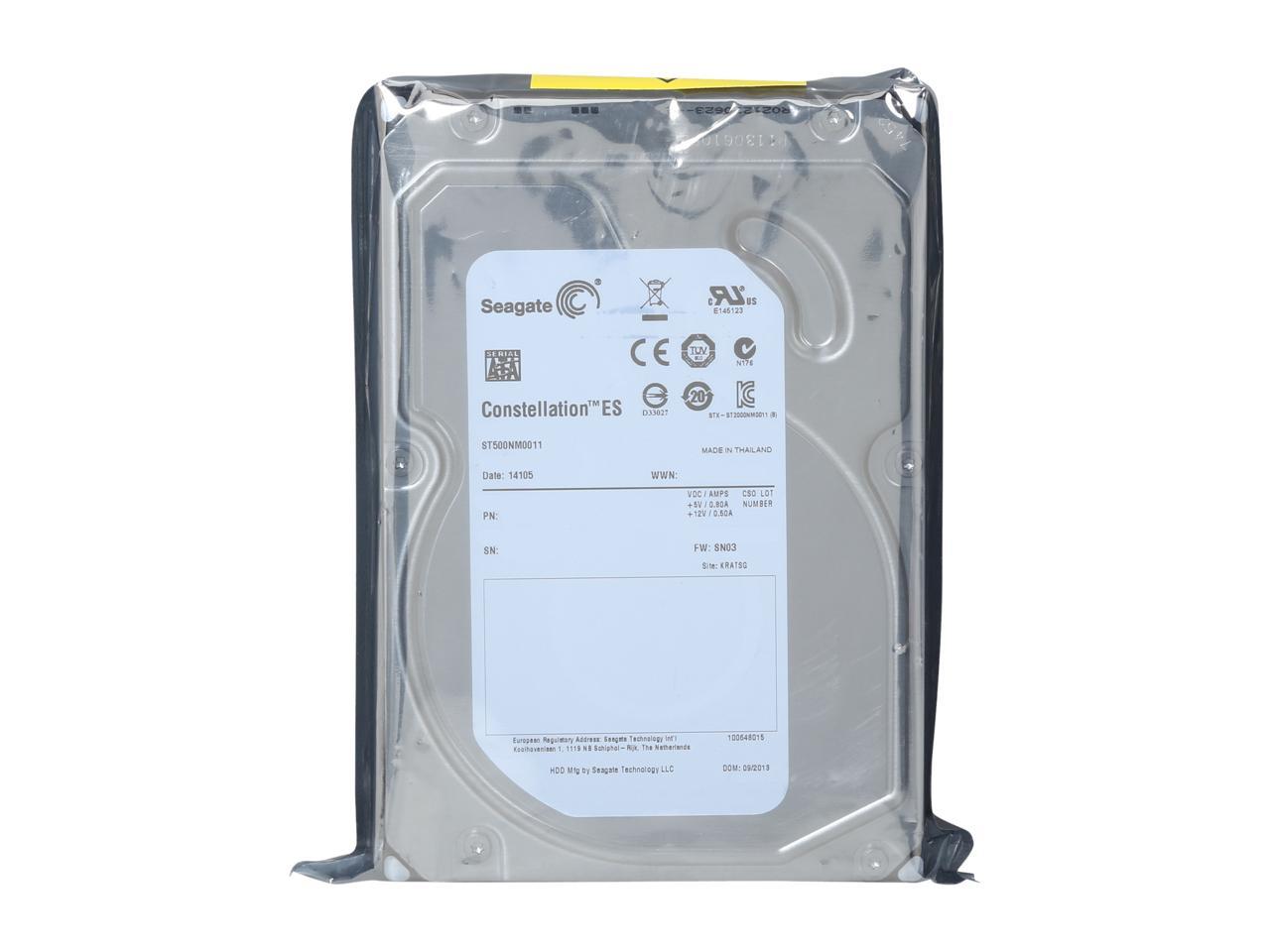 Seagate Constellation ES ST500NM0011 500GB 7200 RPM 64MB Cache SATA 6.0Gb/s 3.5" Enterprise Internal Hard Drive Bare Drive