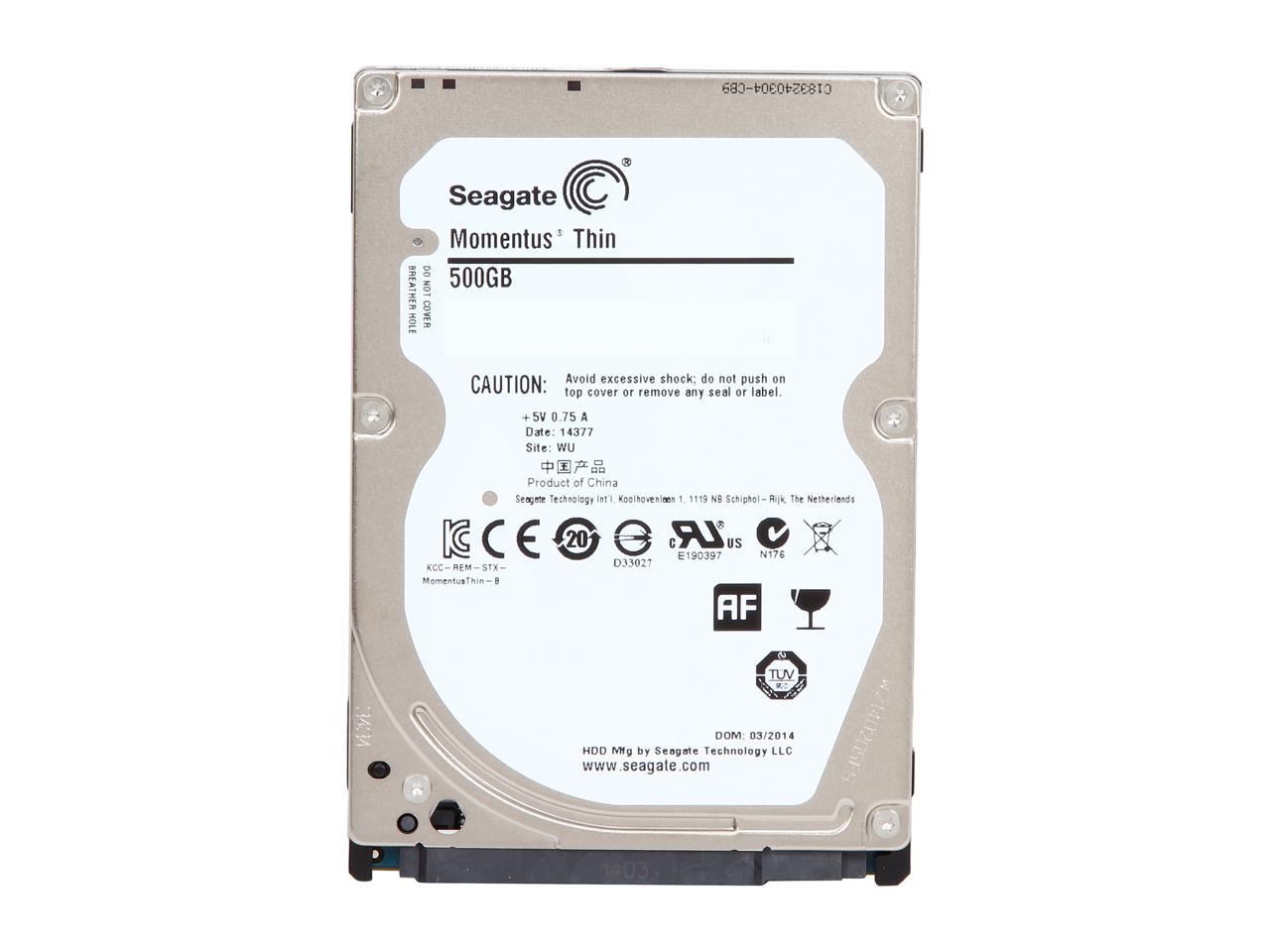 Seagate Laptop Thin ST500LM021 500GB 7200 RPM 32MB Cache SATA 6.0Gb/s 2.5" Hard Drive