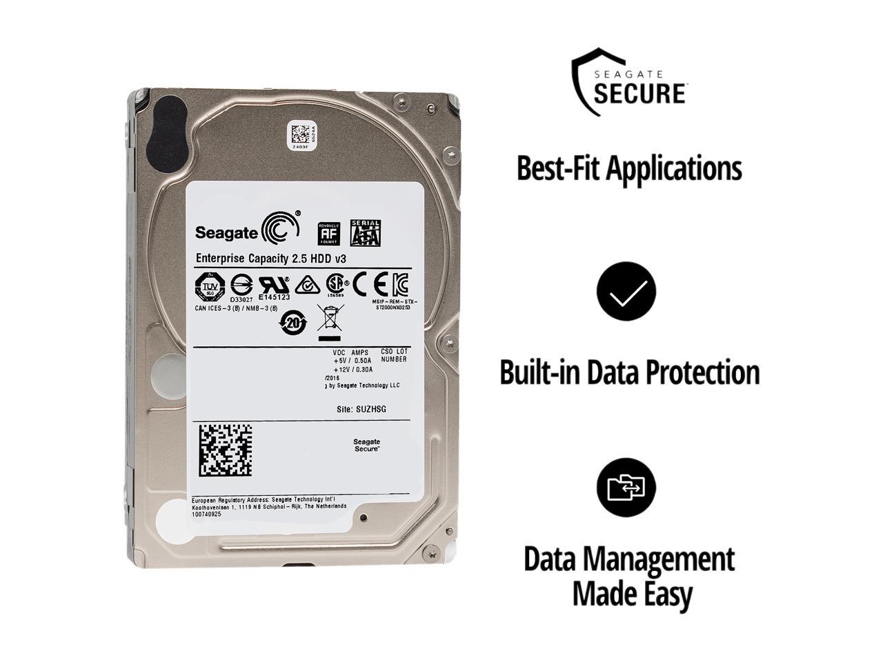 Seagate Exos 7E2000 2TB 512e SATA 6Gb/s 7200 RPM 2.5-Inch Enterprise Hard Drive (ST2000NX0253)