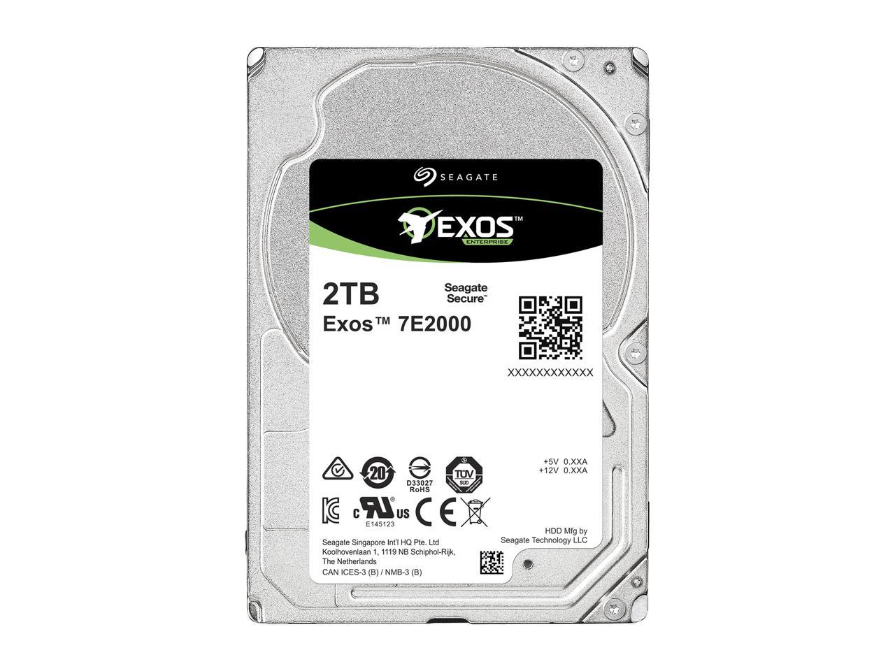 Seagate Exos 7E2000 2TB 512e SAS 12Gb/s 7200 RPM 128MB Cache Enterprise Hard Drive (ST2000NX0273)