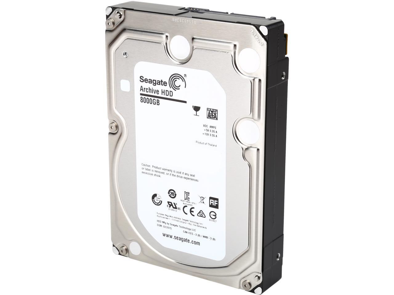 Seagate Archive HDD v2 ST8000AS0002 8TB 5900 RPM 128MB Cache SATA 6.0Gb/s 3.5" Internal Hard Drive Bare Drive