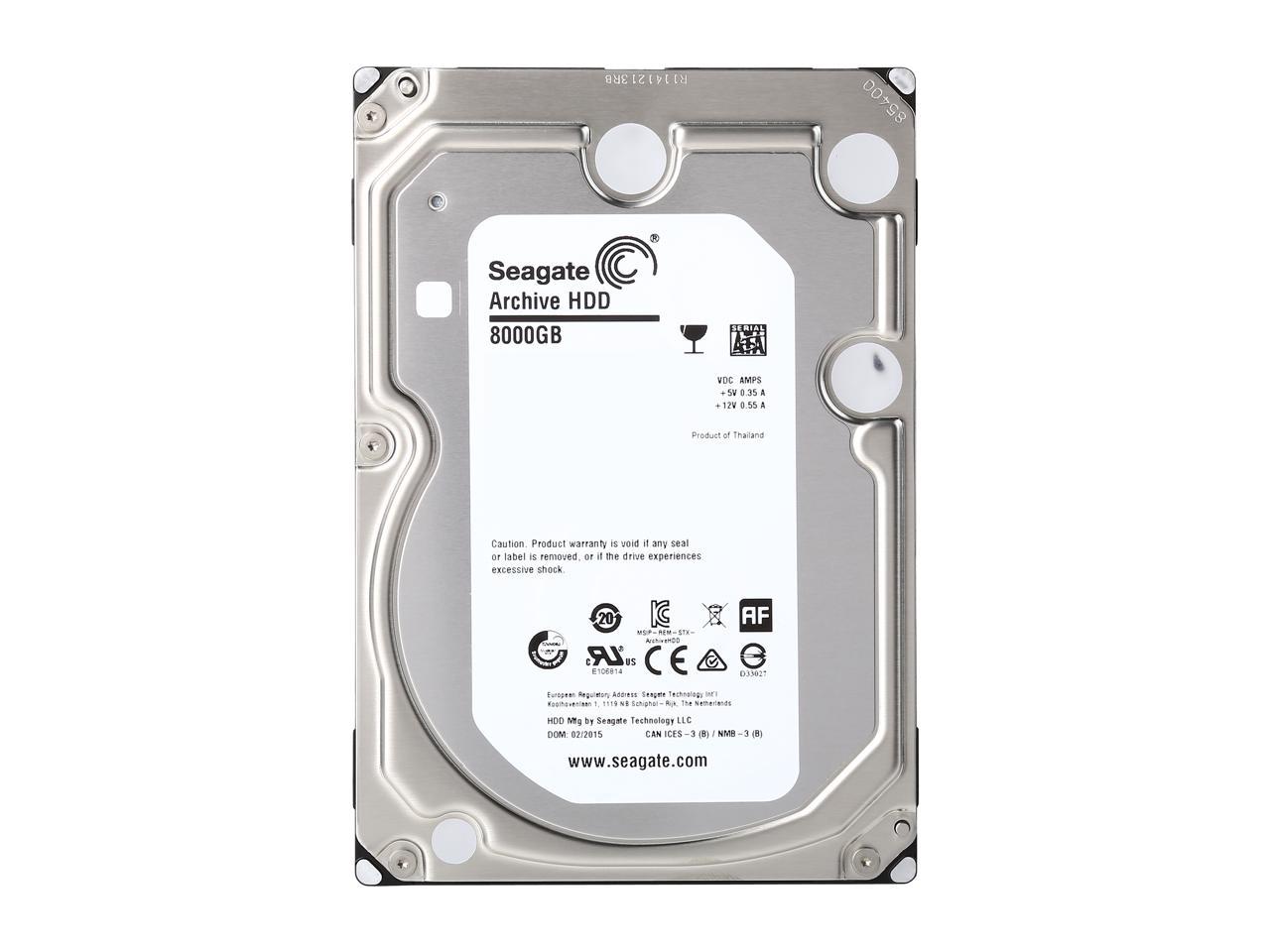Seagate Archive HDD v2 ST8000AS0002 8TB 5900 RPM 128MB Cache SATA 6.0Gb/s 3.5" Internal Hard Drive Bare Drive