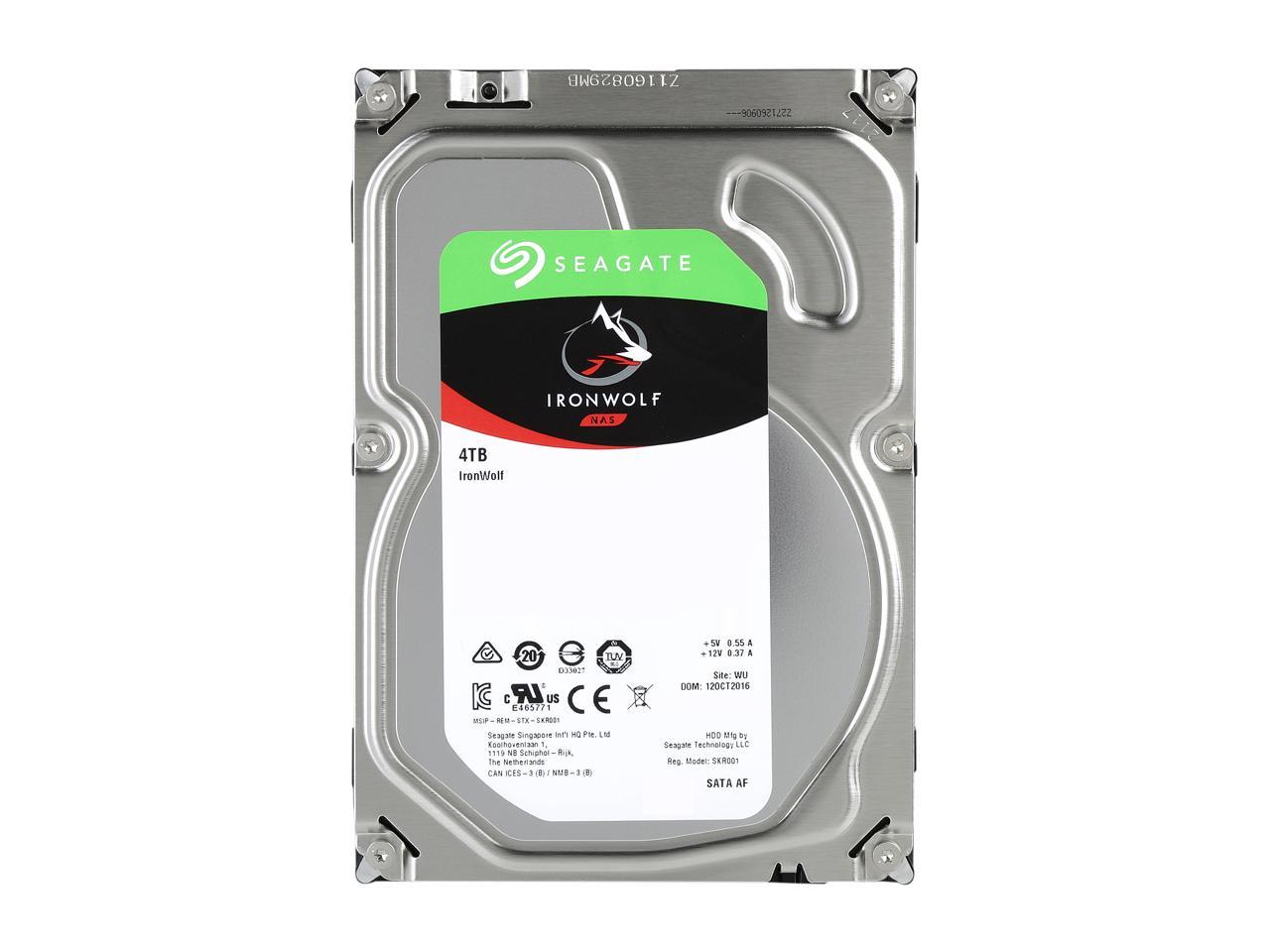 Seagate IronWolf 4TB NAS Hard Drive 5900 RPM 64MB Cache SATA 6.0Gb/s CMR 3.5" Internal HDD for RAID Network Attached Storage ST4000VN008
