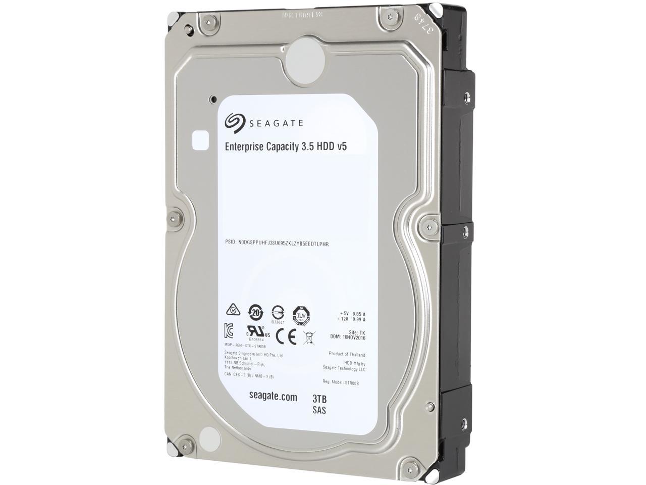 Seagate Enterprise Capacity 3.5'' HDD 3TB 7200 RPM 512n SAS 12Gb/s 128MB Cache Internal Hard Drive ST3000NM0025