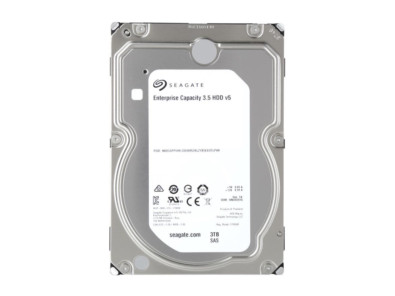 Seagate Enterprise Capacity 3.5'' HDD 3TB 7200 RPM 512n SAS 12Gb/s 128MB Cache Internal Hard Drive ST3000NM0025