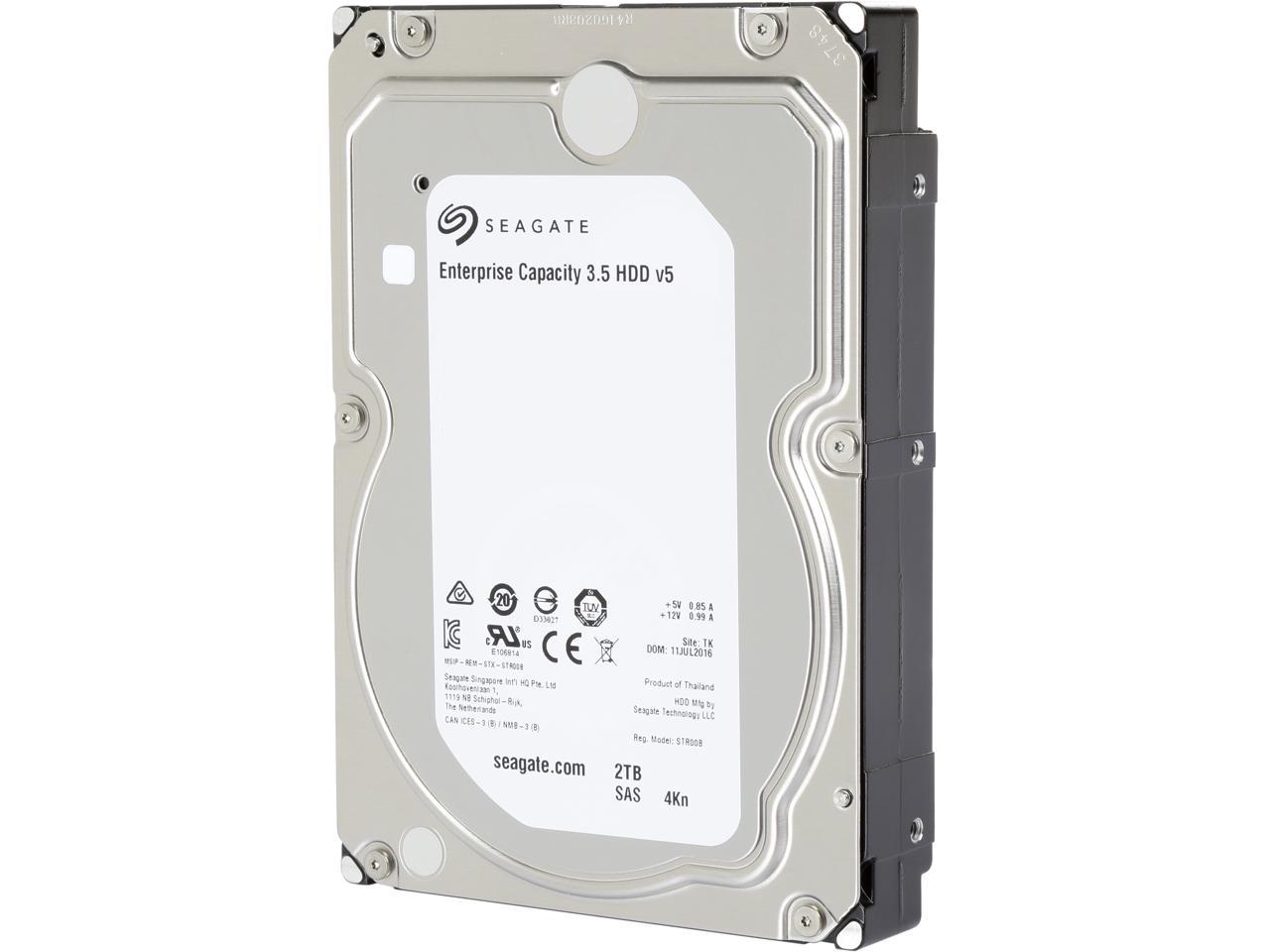 Seagate Enterprise Capacity 3.5'' HDD 2TB 7200 RPM 4Kn SAS 12Gb/s 128MB Cache Internal Hard Drive ST2000NM0115