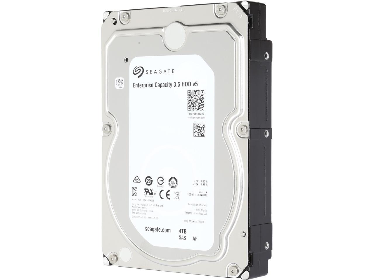 Seagate Enterprise Capacity 3.5'' HDD 4TB 7200 RPM 512e SAS 12Gb/s 128MB Cache Internal Hard Drive ST4000NM0125