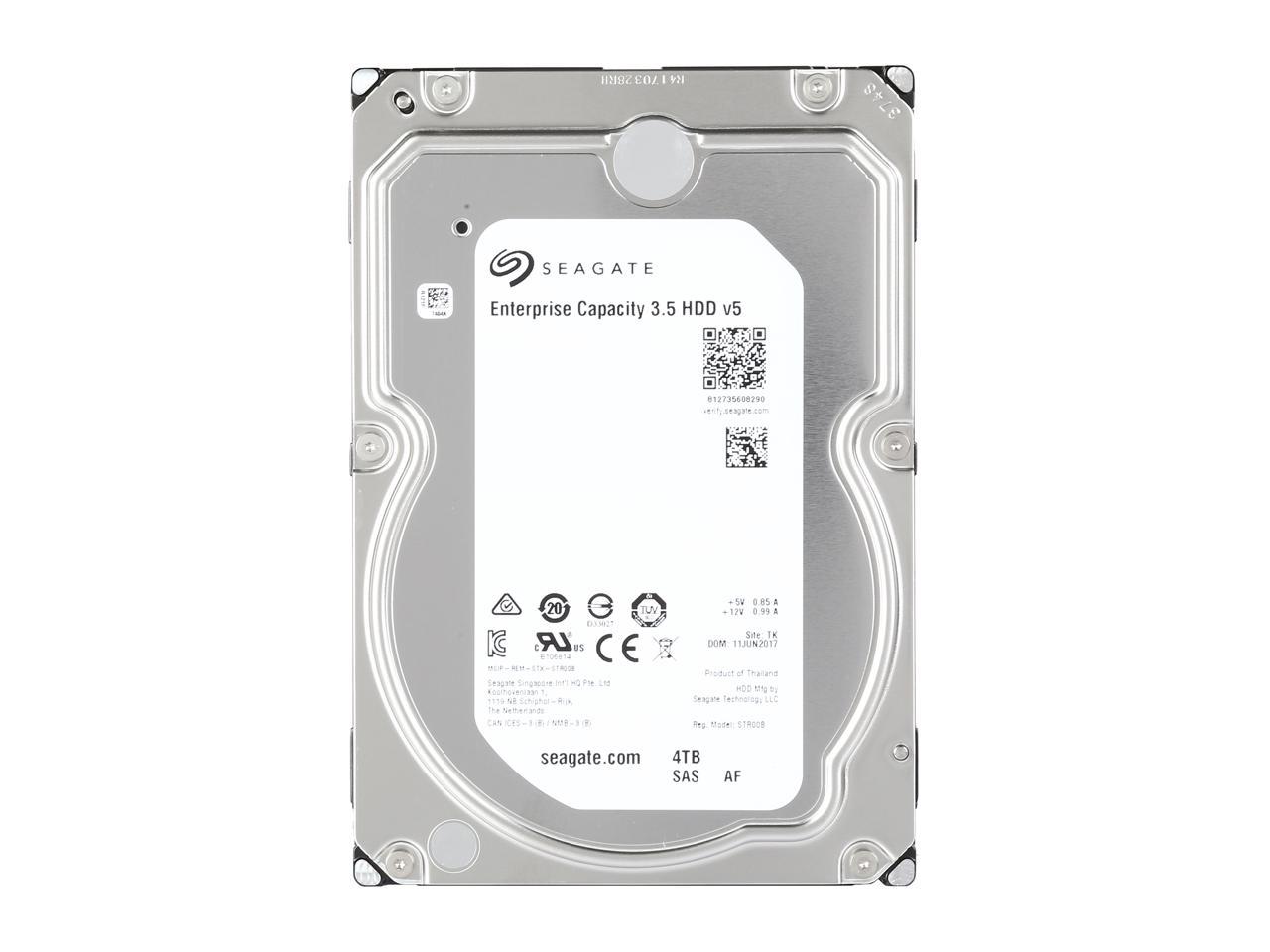 Seagate Enterprise Capacity 3.5'' HDD 4TB 7200 RPM 512e SAS 12Gb/s 128MB Cache Internal Hard Drive ST4000NM0125