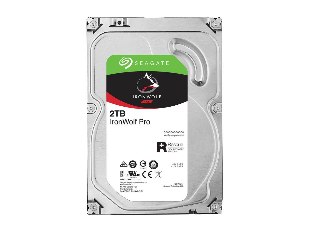 Seagate IronWolf Pro 2TB NAS Hard Drive 7200 RPM 128MB Cache SATA 6.0Gb/s 3.5" Internal Hard Drive ST2000NE0025