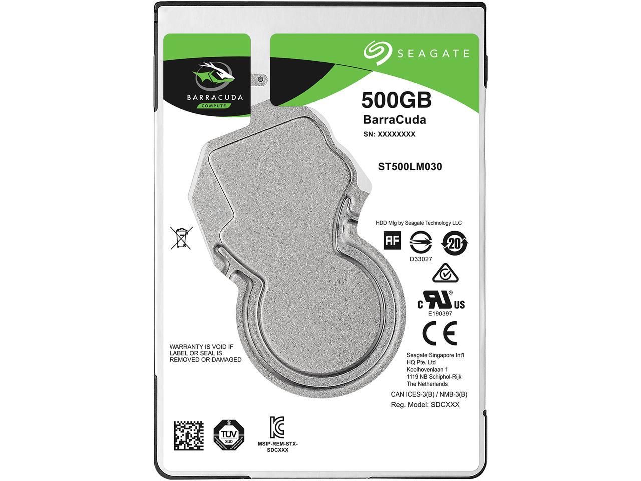 Seagate 500GB BarraCuda 5400 RPM 128MB Cache SATA 6.0Gb/s 2.5" Laptop Internal Hard Drive ST500LM030
