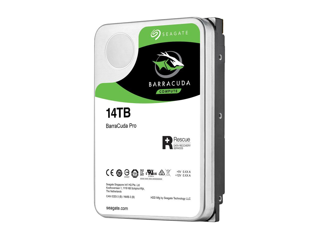 Seagate BarraCuda Pro ST14000DM001 14TB 7200 RPM 256MB Cache SATA 6.0Gb/s 3.5" Internal Hard Drive