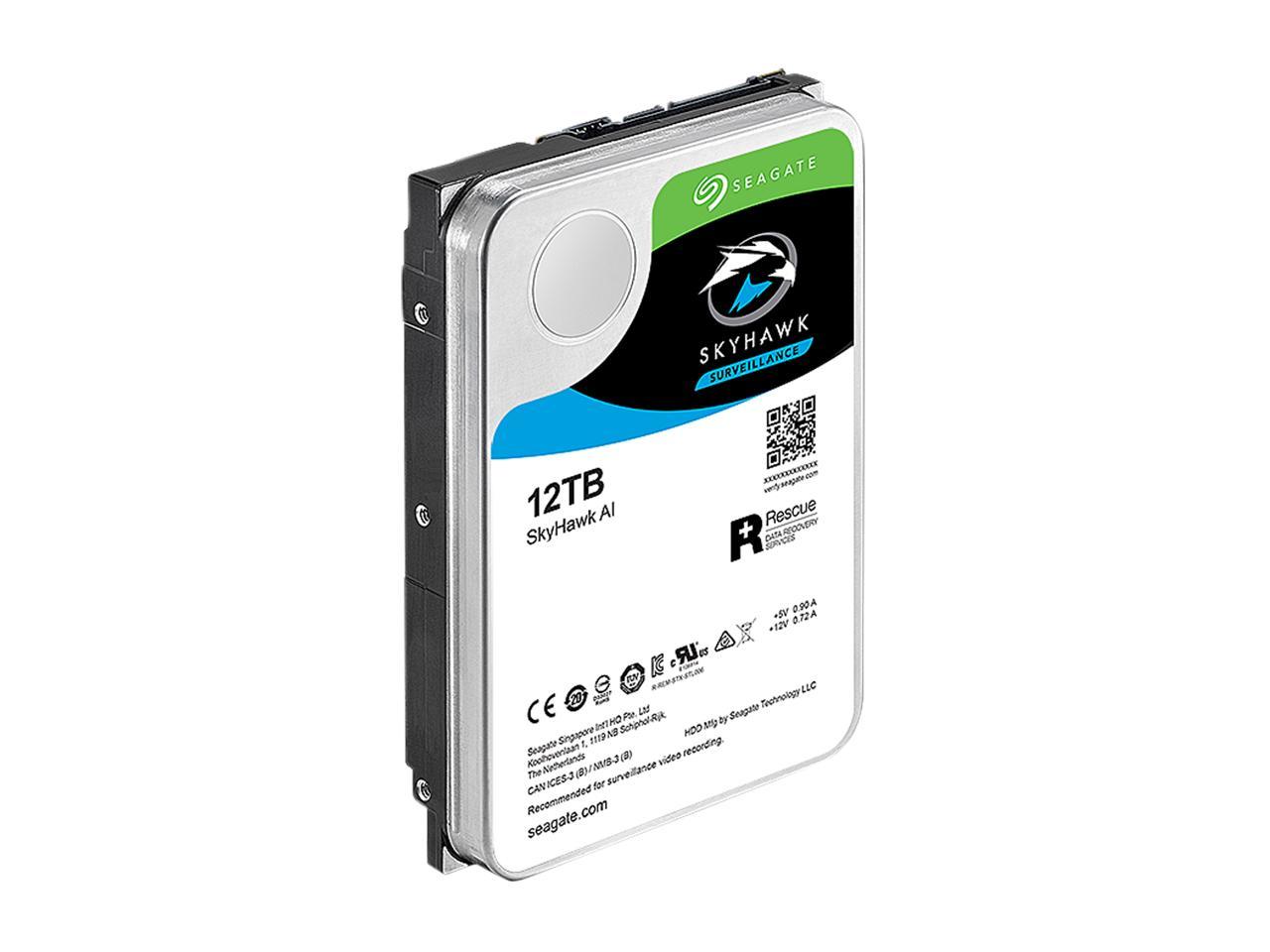 Seagate SkyHawk AI ST12000VE0008 12TB 7200 RPM 256MB Cache SATA 6.0Gb/s 3.5" Internal Hard Drive