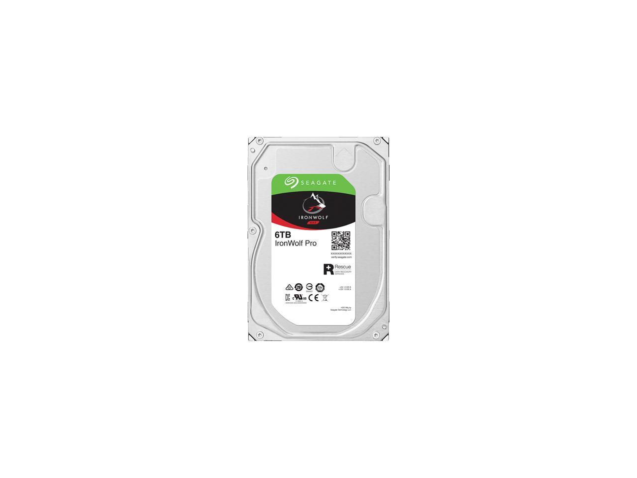 Seagate IronWolf Pro 6TB NAS Hard Drive 7200 RPM 256MB Cache CMR SATA 6.0Gb/s 3.5" Internal HDD ST6000NE000