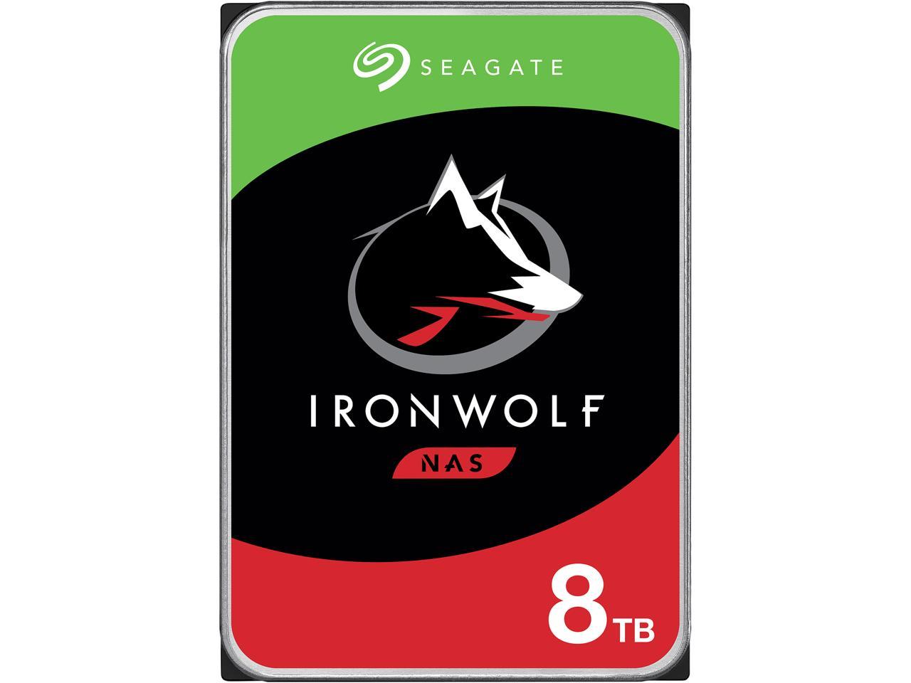 Seagate IronWolf 8TB NAS Hard Drive 7200 RPM 256MB Cache SATA 6.0Gb/s CMR 3.5" Internal HDD for RAID Network Attached Storage ST8000VN004
