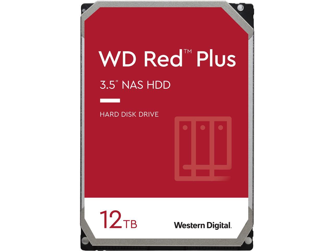 WD Red Plus 12TB NAS Hard Disk Drive 7200RPM SATA 6Gb/s CMR 256MB Cache 3.5 Inch model WD120EFBX