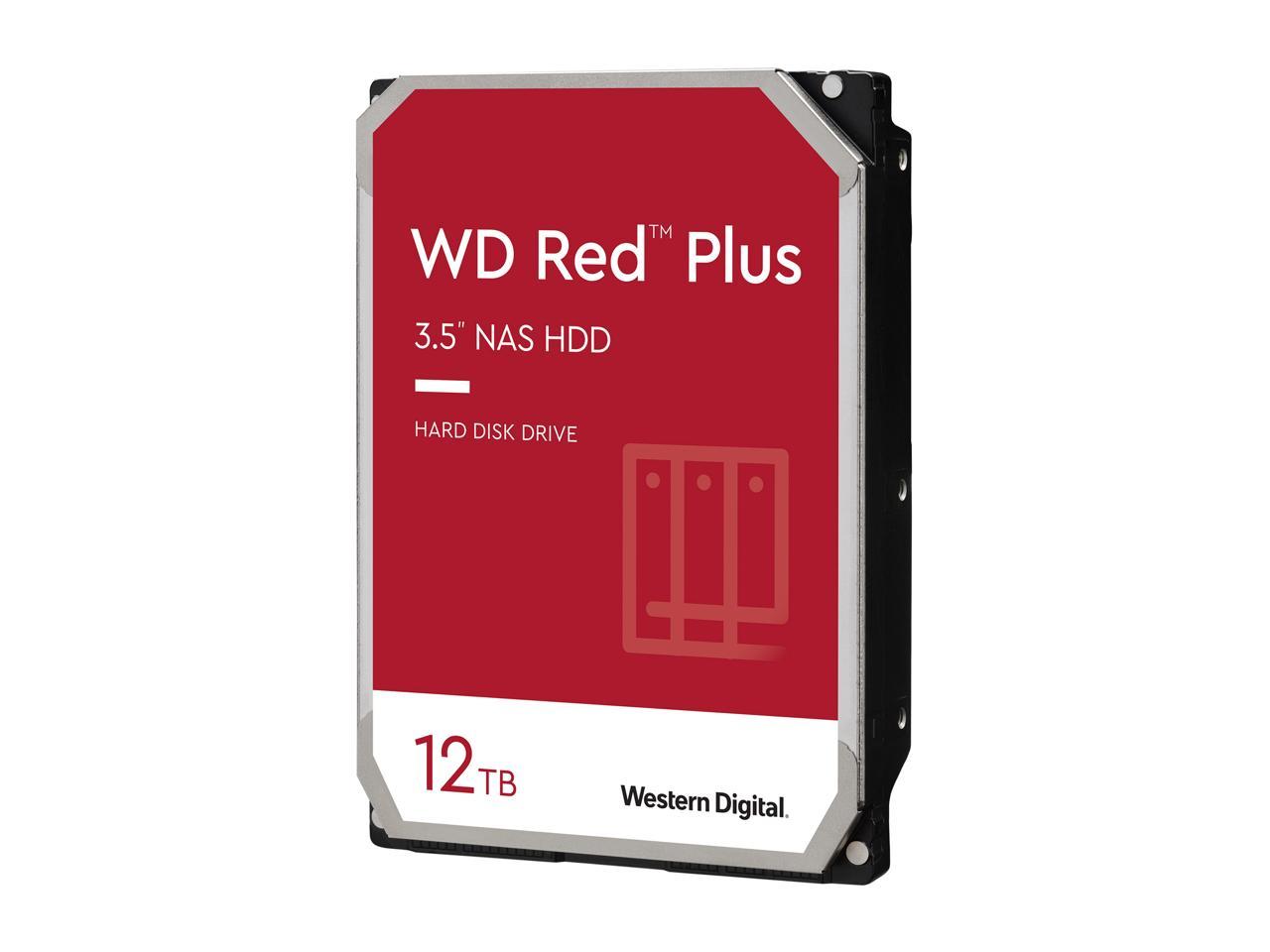 WD Red Plus 12TB NAS Hard Disk Drive 7200RPM SATA 6Gb/s CMR 256MB Cache 3.5 Inch model WD120EFBX