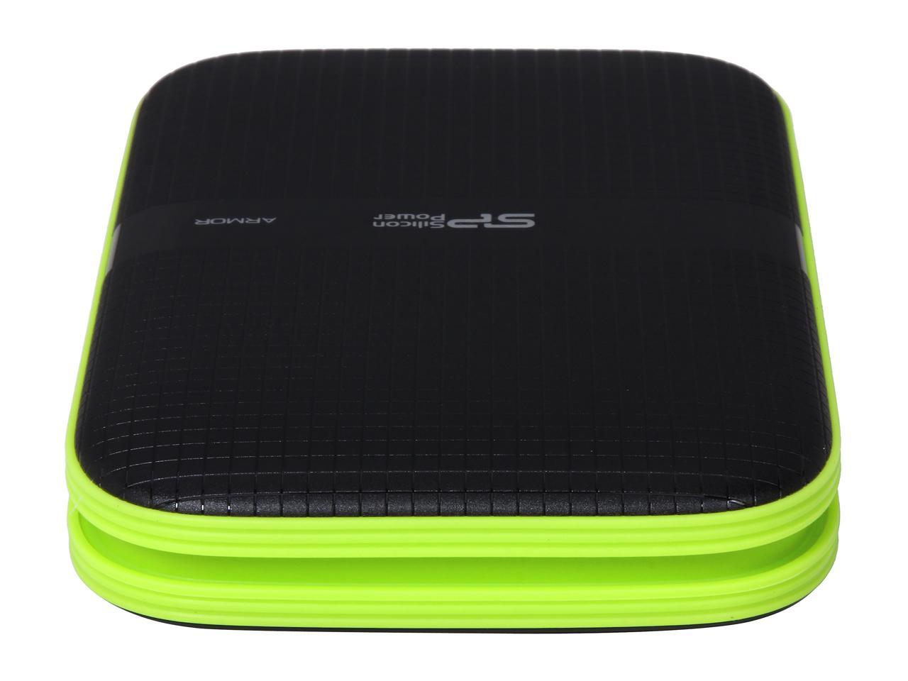 Silicon Power 2TB Armor A60 Shockproof and Water-Resistant Portable Hard Drive USB 3.0 Model SP020TBPHDA60S3K Black