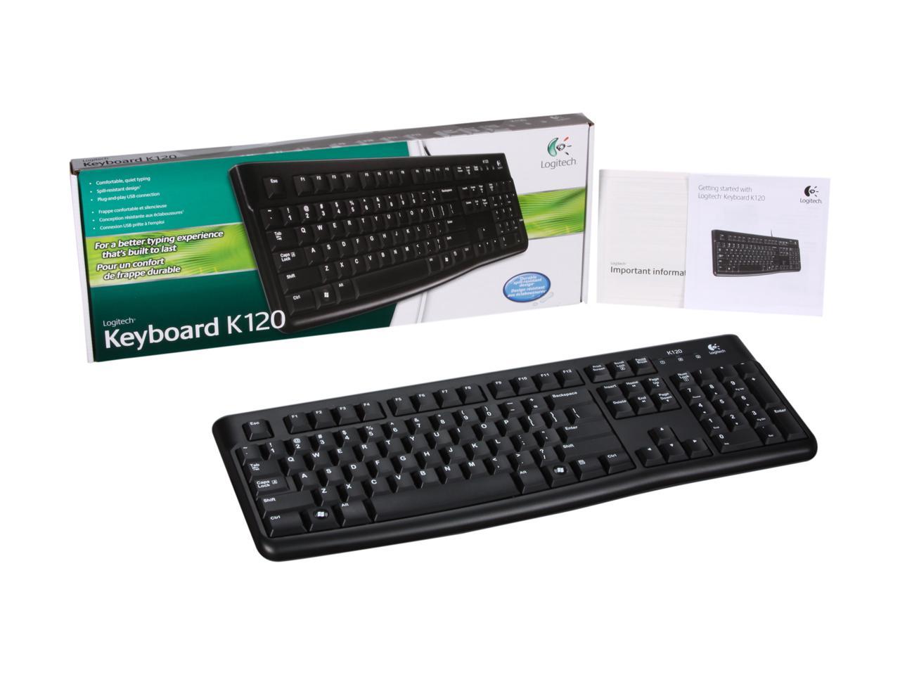 Logitech K120 Wired Standard USB Keyboard - Black