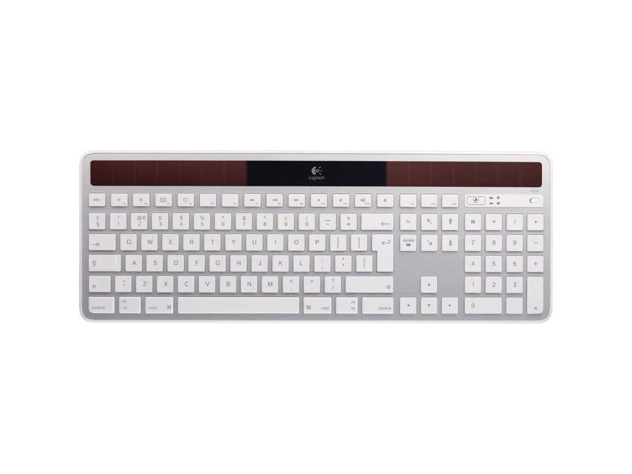 Logitech K750 2.4GHz Wireless Solar Powered Keyboard for Mac- White