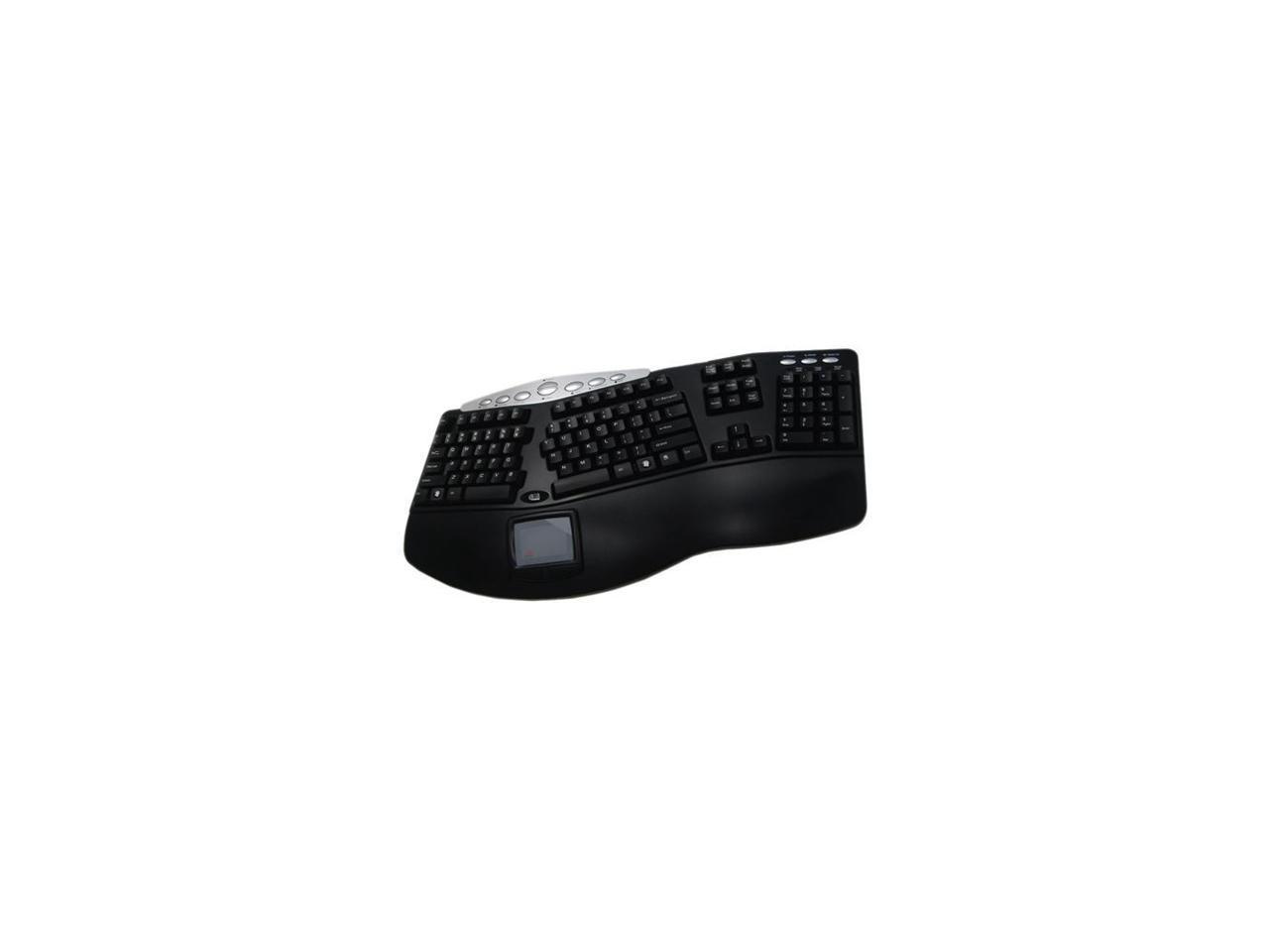Adesso PCK-308UB TruForm Pro USB Ergonomic Contoured Multimedia Touchpad Keyboard (Black)