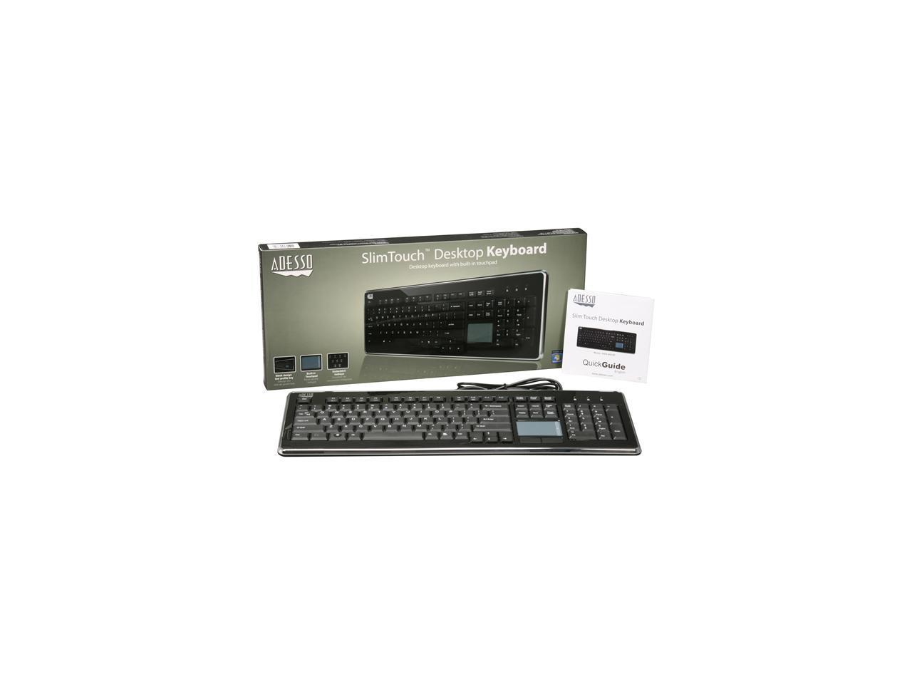 Adesso AKB-440UB SlimTouch USB Full size Touchpad keyboard (glazing black color)