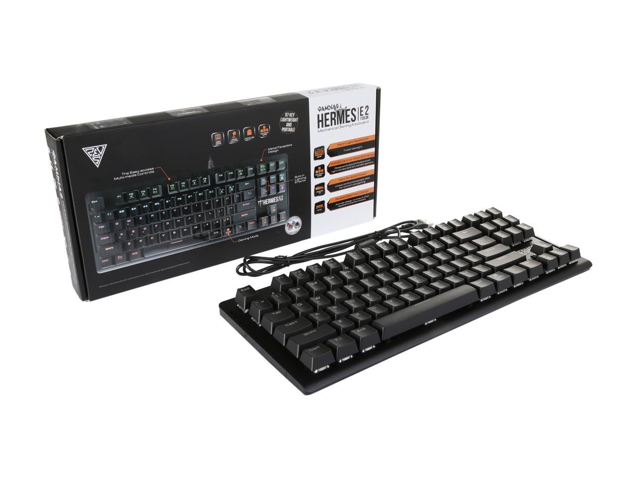 Gamdias Hermes E2 7 Neon Color Mechanical Gaming Keyboard with Blue Switches (87 Keys)