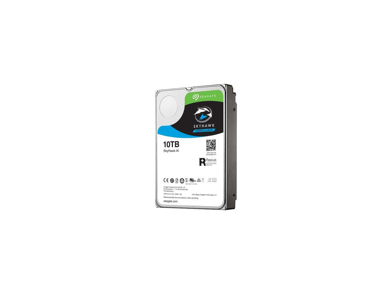 Seagate SkyHawk AI 10TB Surveillance Hard Drive 256MB Cache SATA 6.0Gb/s 3.5" Internal Hard Drive ST10000VE0004