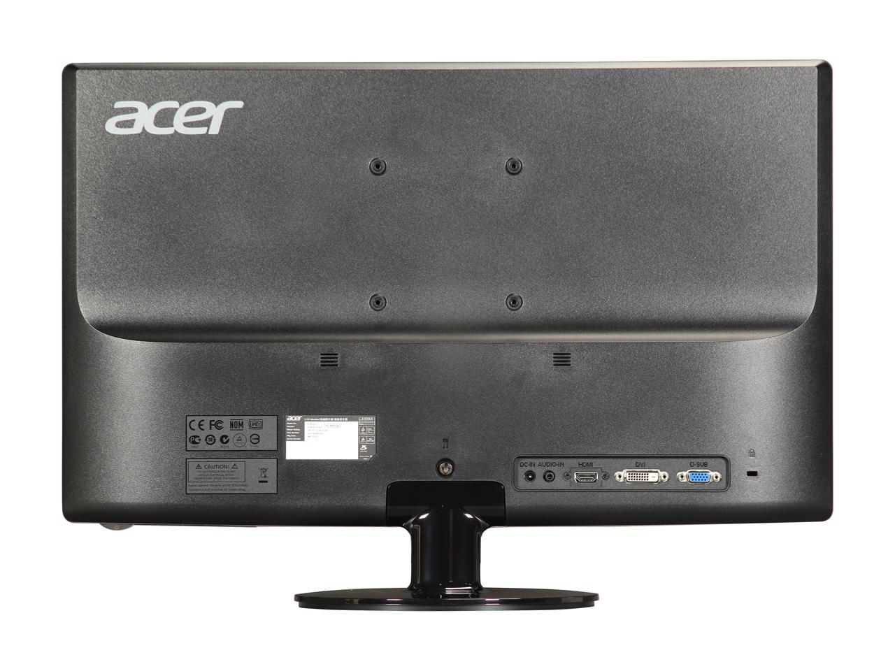 Acer S241HL bmid UM.FS1AA.001 24" Full HD 1920 x 1080 5ms 60 Hz D-Sub, DVI, HDMI Built-in Speakers LCD Monitor