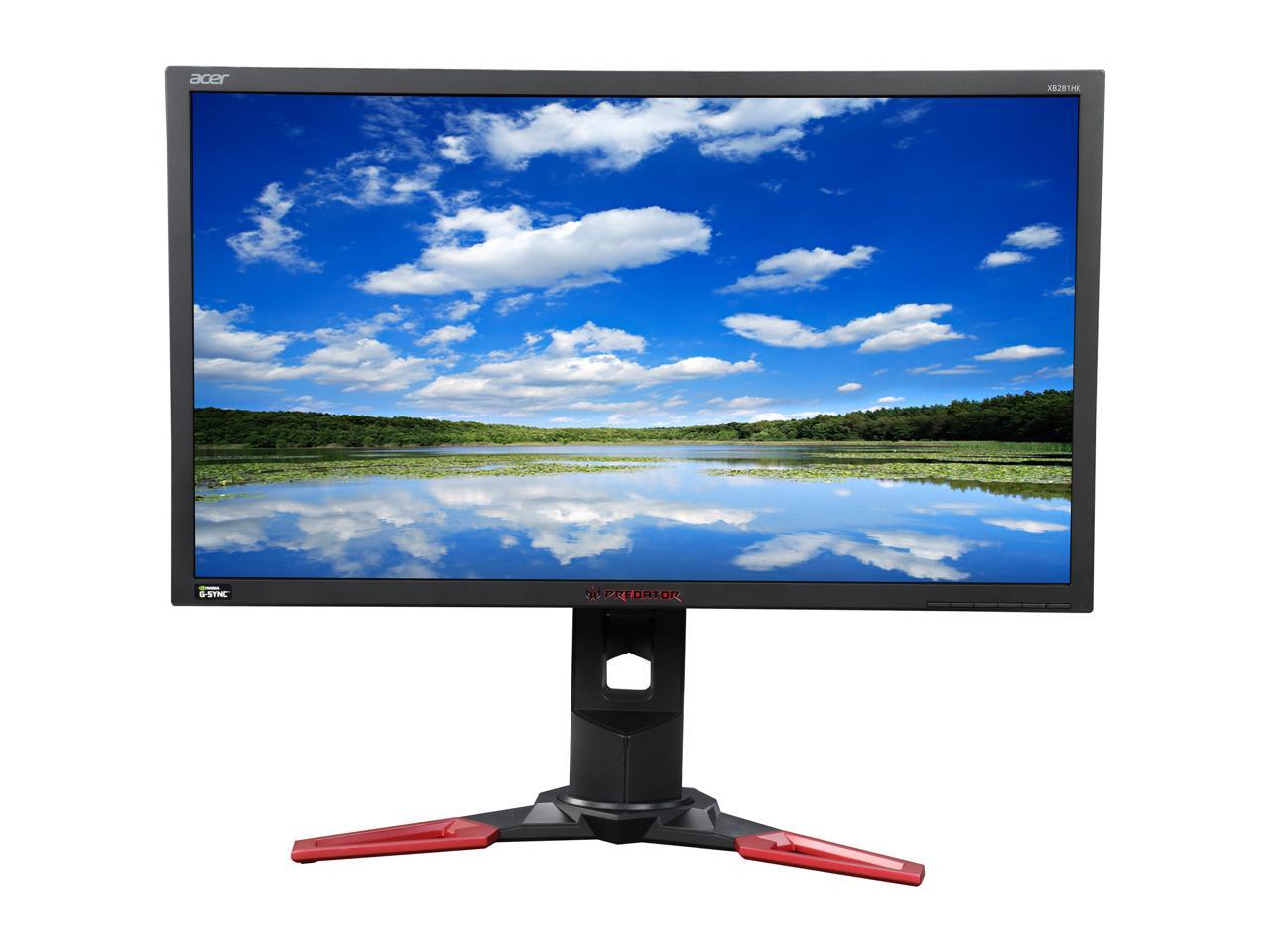 Acer Predator XB1 Series XB281HK bmiprz 28" Ultra HD 3840 x 2160 4K Resolution 60Hz 1ms HDMI DisplayPort Built-in Speakers USB 3.0 Hub NVIDIA G-SYNC Backlit LED LCD Gaming Monitor