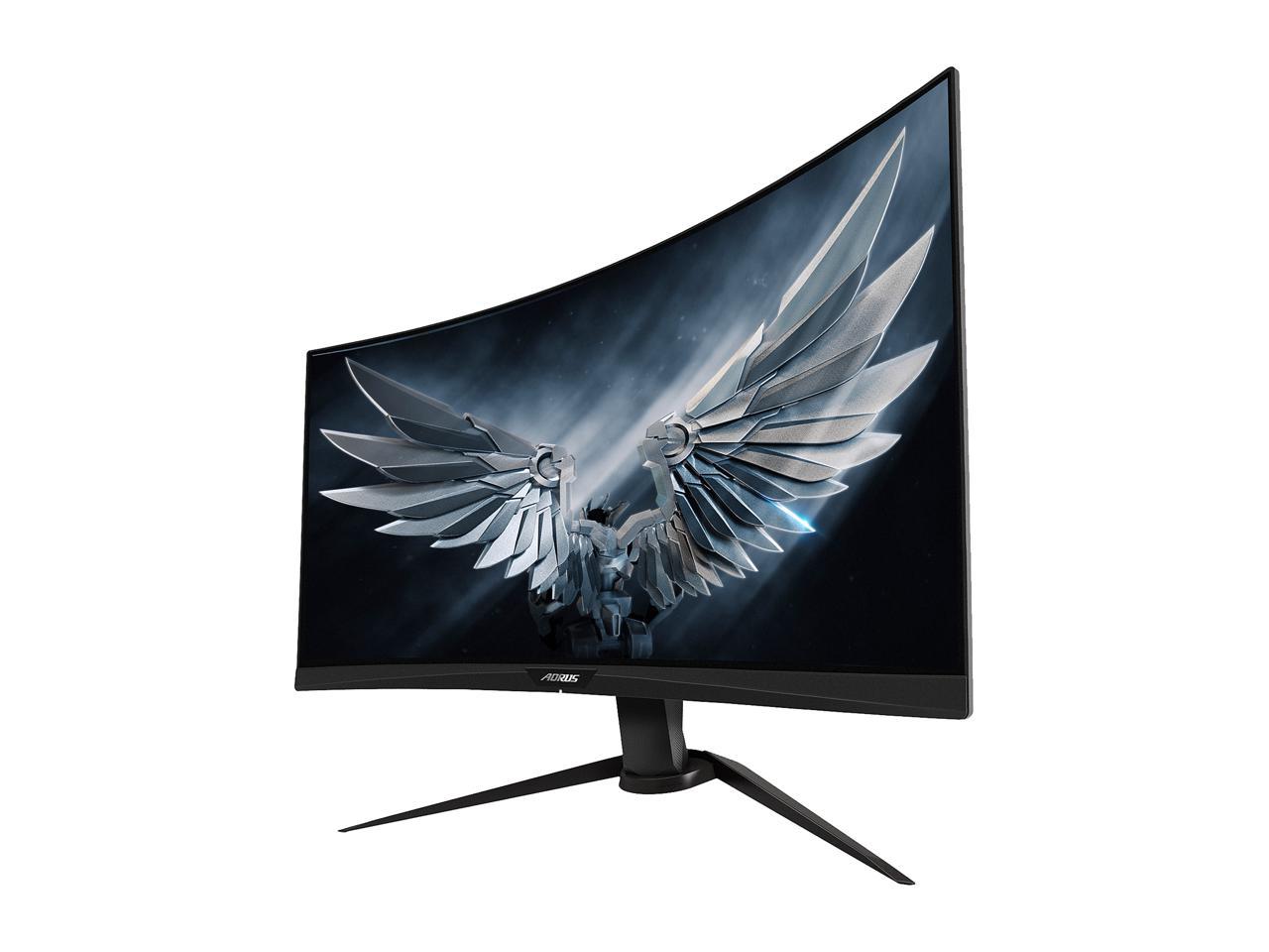 AORUS CV27F 27" Frameless Curved 1500R Gaming Monitor, Full HD 1080p, 90% DCI-P3 Color Accurate VA Panel, 1ms 165Hz, HDR, FreeSync Premium Pro, VESA, Zero Bright Dot Policy
