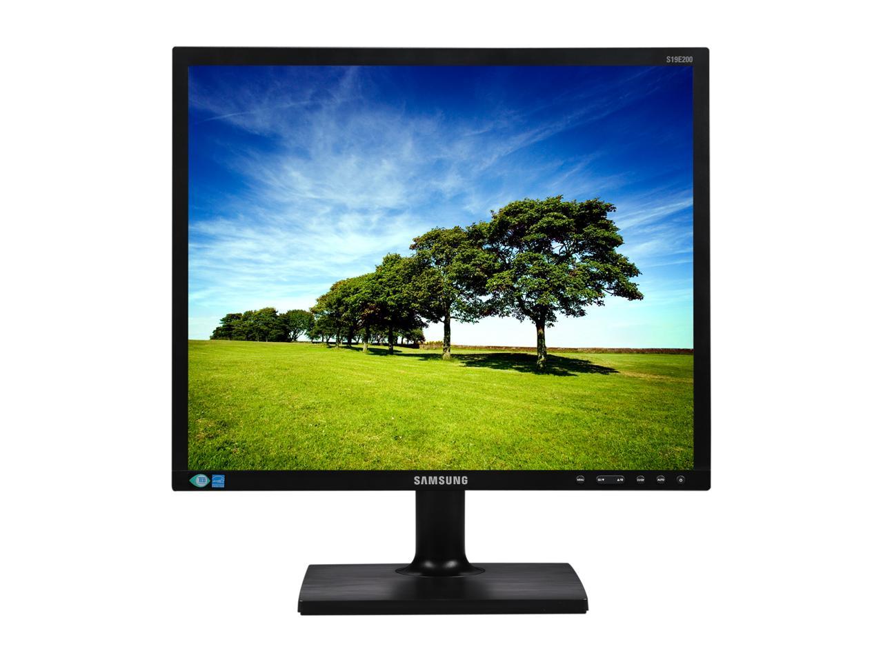 Samsung S19E200BR SE200 Series Black 19" LED Business Monitor, 1280 x 1024, 1000:1, 250cd/m2, VGA&DVI, VESA mountable