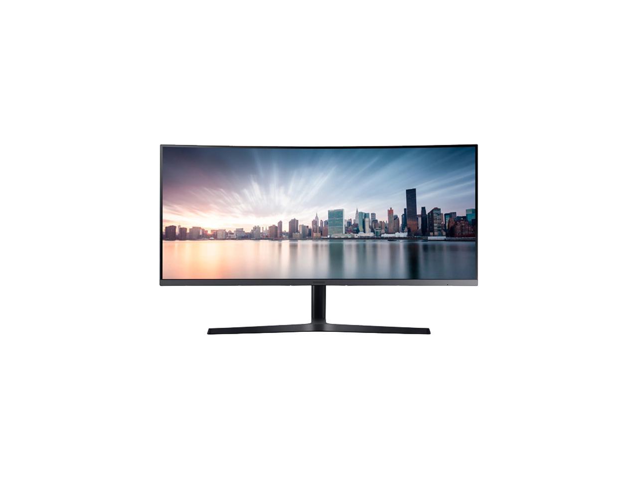 Samsung 890 Series C34H890 Black 34" Curved 3440 x 1440 WQHD+ sRGB 4ms 100Hz AMD FreeSync Monitor, 300cd/m2, HDMI / DP / USB-C / USB Hub Fully Adjustable Stand, VESA Compatible