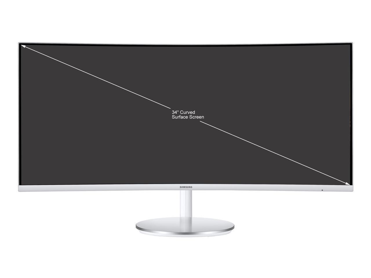 SAMSUNG C34J791 34" 3440 x 1440 WQHD 2K Resolution 100Hz HDMI DisplayPort 2x Thunderbolt 3 AMD FreeSync Built-in Speakers Curved Quantum Dot Color Ultra Wide Screen Gaming Monitor
