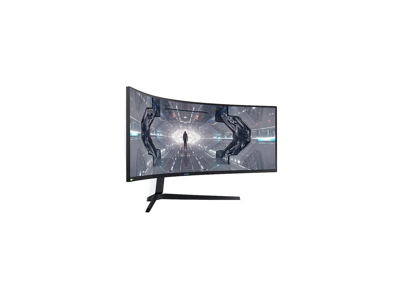 SAMSUNG Odyssey G9 Series LC49G97TSSNXDC 49" Dual QHD 5120 x 1440 2K 1ms (GTG) 240Hz HDMI, 2x DisplayPort, 2x USB 3.0 AMD FreeSync and G-Sync Compatible Curved DisplayHDR 1000 QLED Gaming Monitor