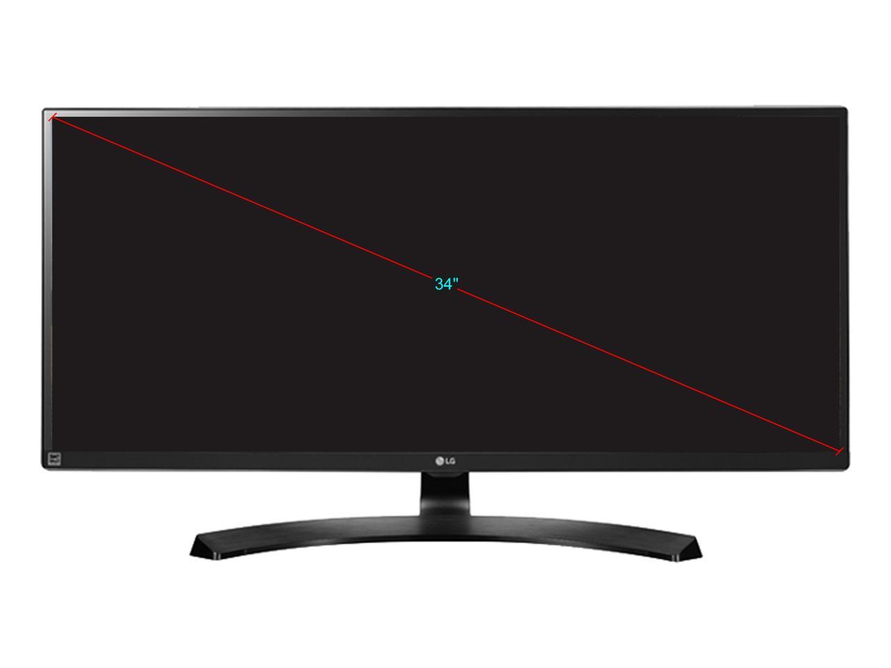 LG 34UB88-P Black 34" 21:9 Ultrawide 3440 x 1440 2K QHD FreeSync LED Backlight IPS Monitor 2 x Thunderbolt, 2 x HDMI 2.0, DisplayPort 1.2, USB 3.0
