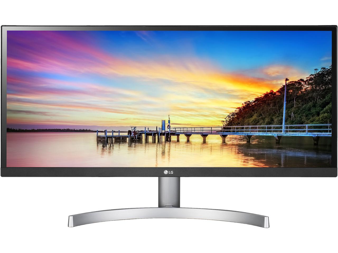 LG 29WK600-W Black/Silver 29" FHD 1080p HDR AMD FreeSync UltraWide LED Monitor, 300 cd/m2, HDMI, DisplayPort, Tilt, VESA Compatible