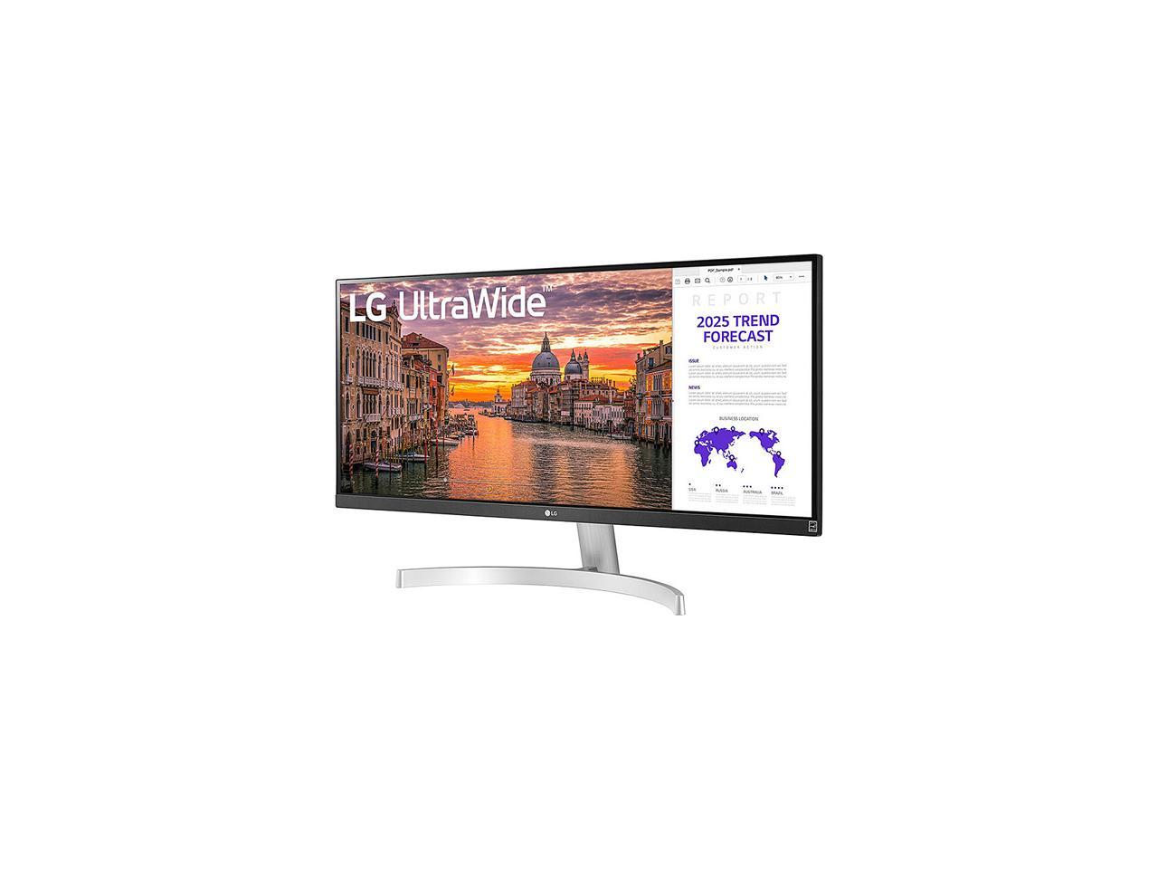 LG UltraWide 29WN600-W 29" WFHD 2560 x 1080 5 ms (GTG at Faster) 75 Hz HDMI, DisplayPort RADEON FreeSync Built-in Speakers Monitor
