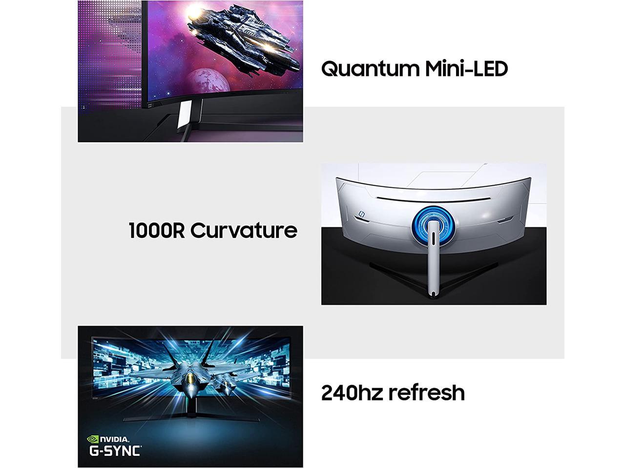 Samsung Odyssey Neo G9 49" LS49AG952NNXZA 5120 x 1440 (2K) 240Hz 1ms (GTG) FreeSync Premium Pro G-Sync Compatible, DisplayPort HDMI, Height Adjust VESA Tilt Swivel Curved Gaming Monitor